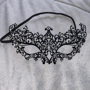 Black and silver rhinestone eye mask HALLOWEEN DANCE  face mask